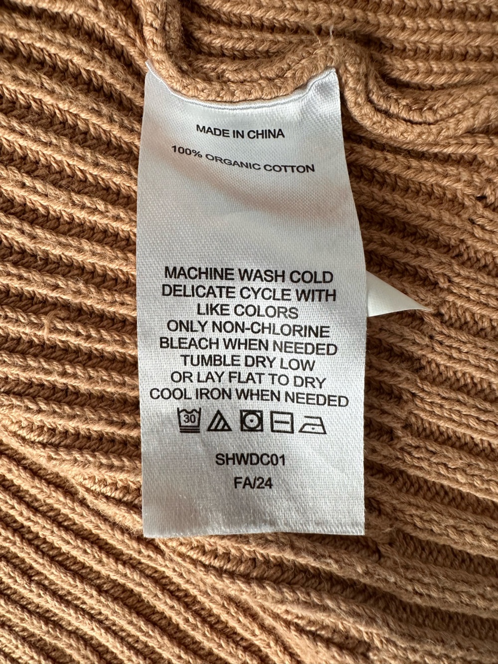 Quince Organic Cotton Rib Knit Open Front Cardigan Sweater Beige M Pockets - Picture 6 of 8